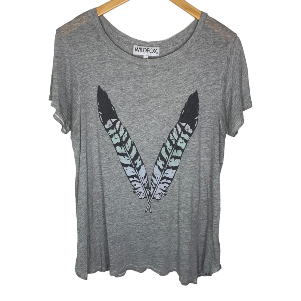 Wildfox pastel feathers print oversized tee shirt size medium